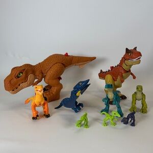 Imaginext Jurassic World Lot of Plastic Dinosaurs Thrashin Action‎ Trex